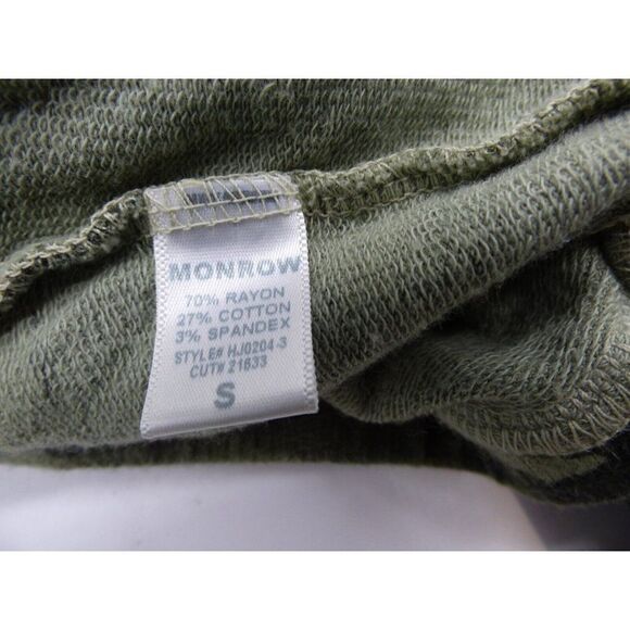 Monrow Women’s Urban Zip Up Cropped Hoodie in Light Olive, S - Picture 11 of 11